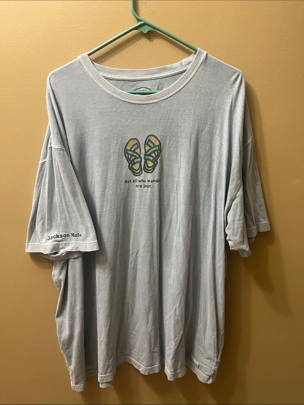 Life Is Good Not all who wander are lost Jackson Hole Gray Short-Sleeve Tee